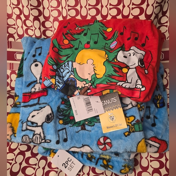Peanuts Snoopy Jingle All the Way Pajama Set NWT Sz XL - Picture 3 of 12